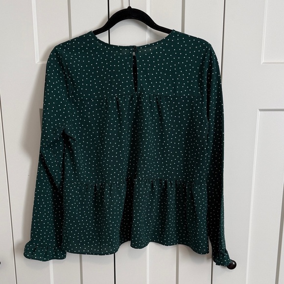 Moa Moa Dark Green Polka Dot Blouse - Picture 3 of 3